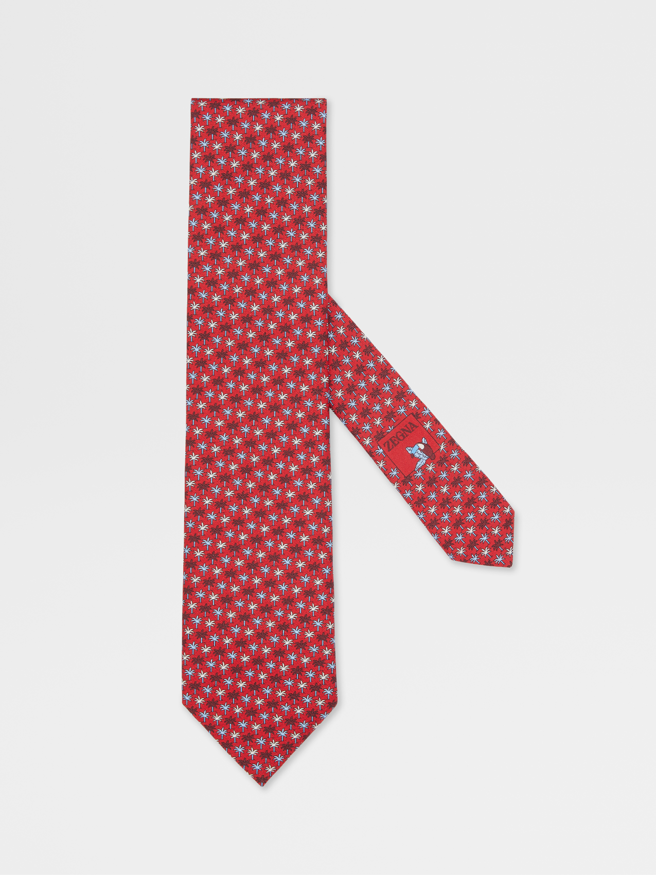 Red Printed Silk Tie